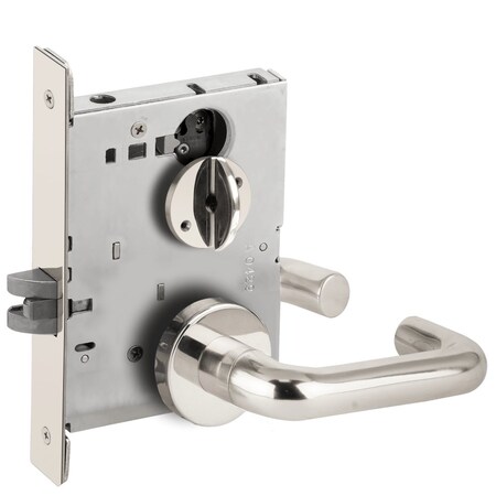 Schlage Grade 1 Bed Bathroom Privacy Mortise Lock, 03 Lever, A Rose, Bright Chrome Finish, Field Reversible L9040 03A 625
